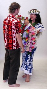 Hire a Lei Greeter for a Hawai'ian Lu'au Party or trade show in Los Angeles
