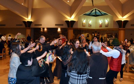 Everyone dancing the Tarantella